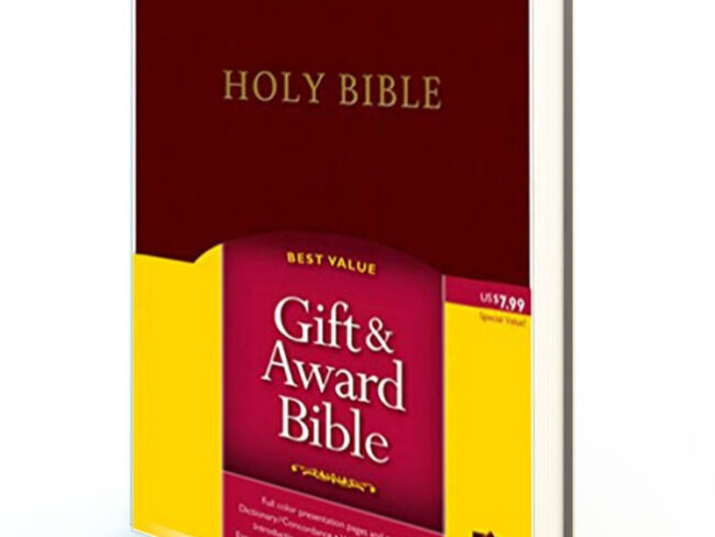Gift & Award Bible - NLT Burgundy Leather Cover - Redemption Store