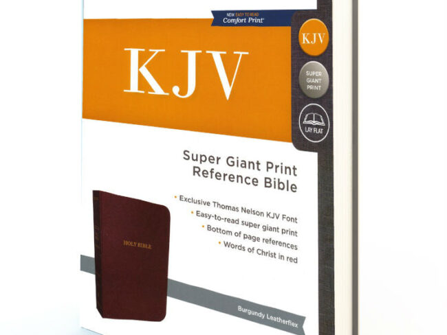 KJV Super Giant Print Reference Bible (Comfort Print)-Burgundy Leatherflex - Redemption Store