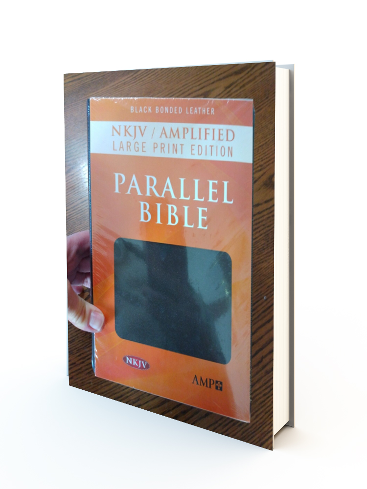NKJV/Amplified Parallel Bible/Large Print-Black Bonded Leather